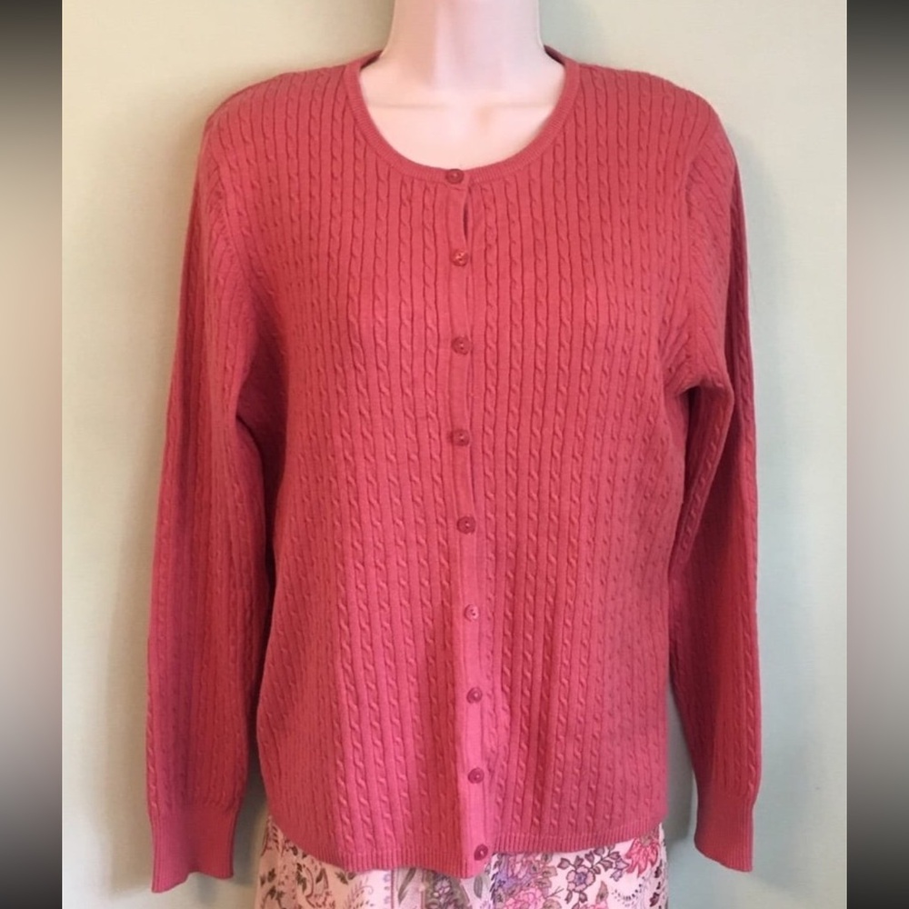 NWT Peck & Peck Cashmere Cardigan Size Large